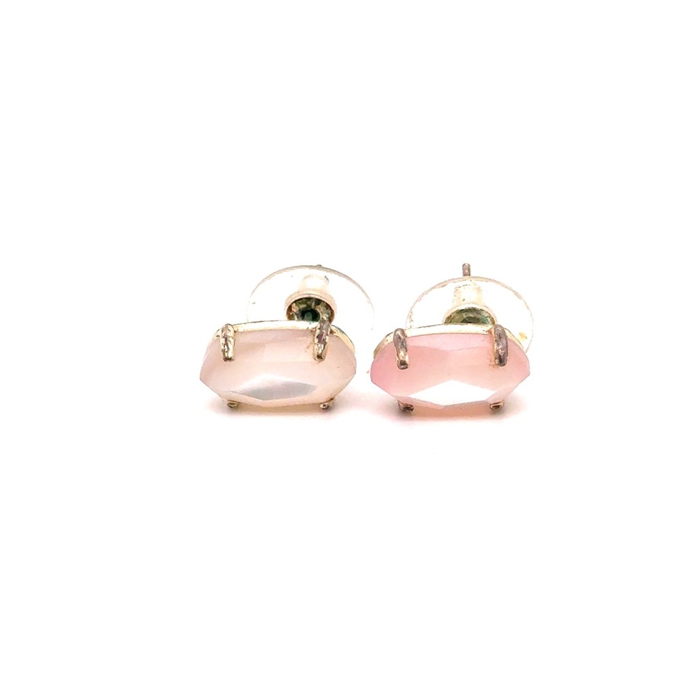 Kendra Scott Elisa Stud Earrings Pink White Mismatched Gold Tone Filigree Back